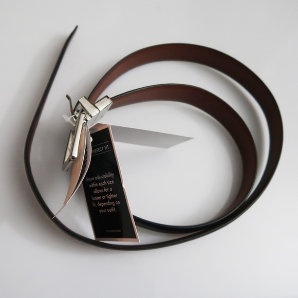 Nine West Accessories - NineWest Black Brown Reversible Silver Buckle Belt